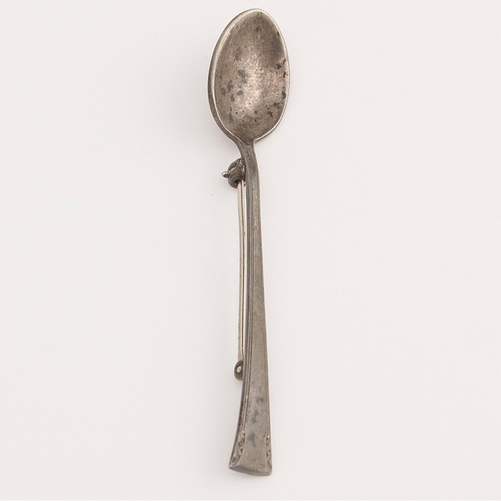 Vintage Sterling Silver Spoon Brooch Pin